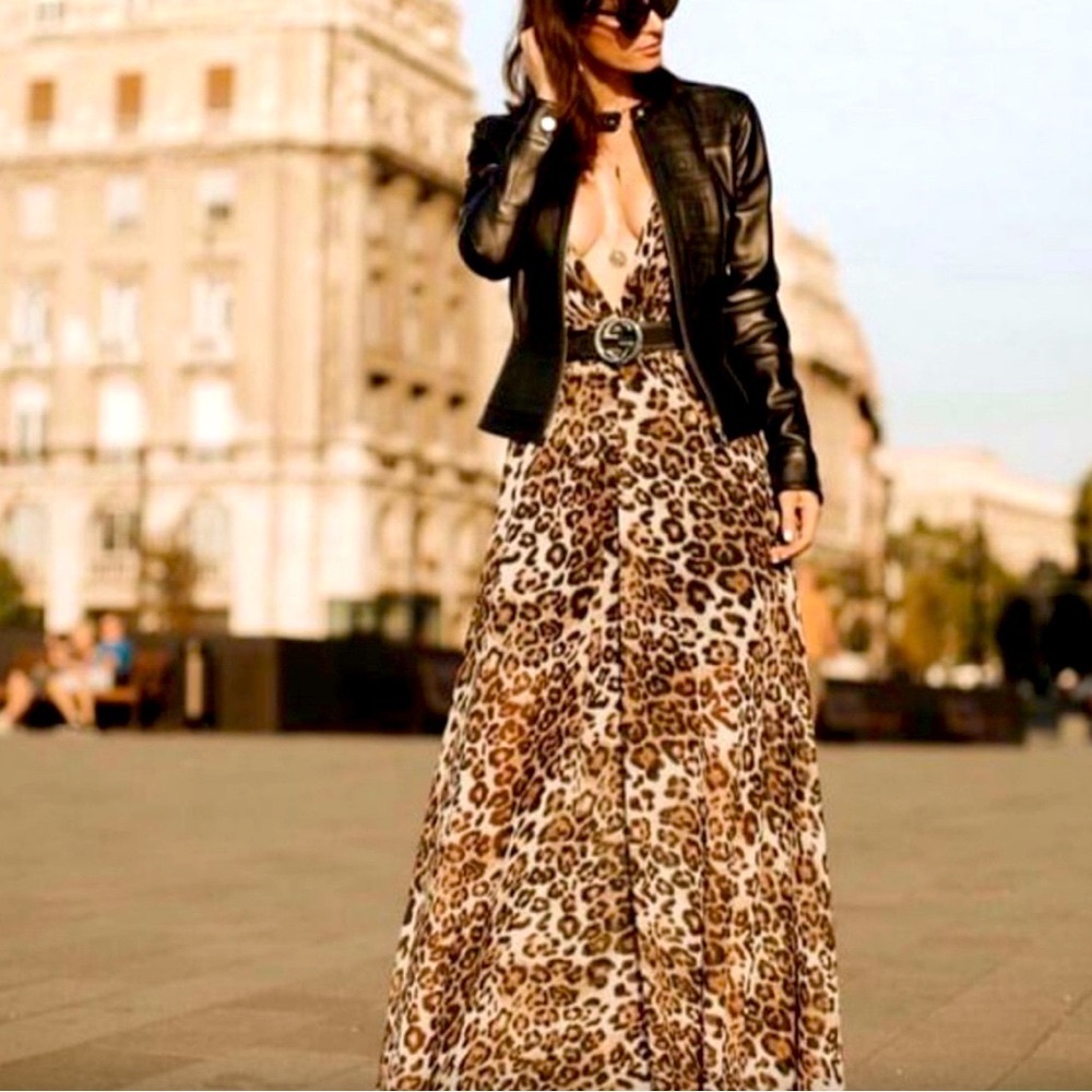 Leopard printed Maxi Dress